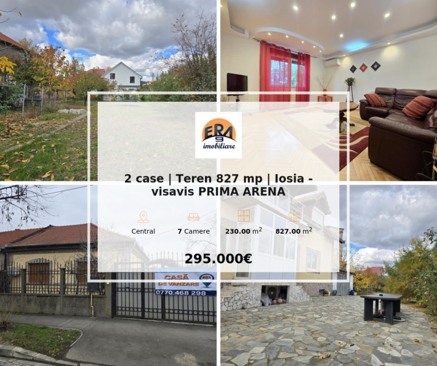 Oportunitate 2 case | Teren 827 mp | Iosia - visavis PRIMA ARENA