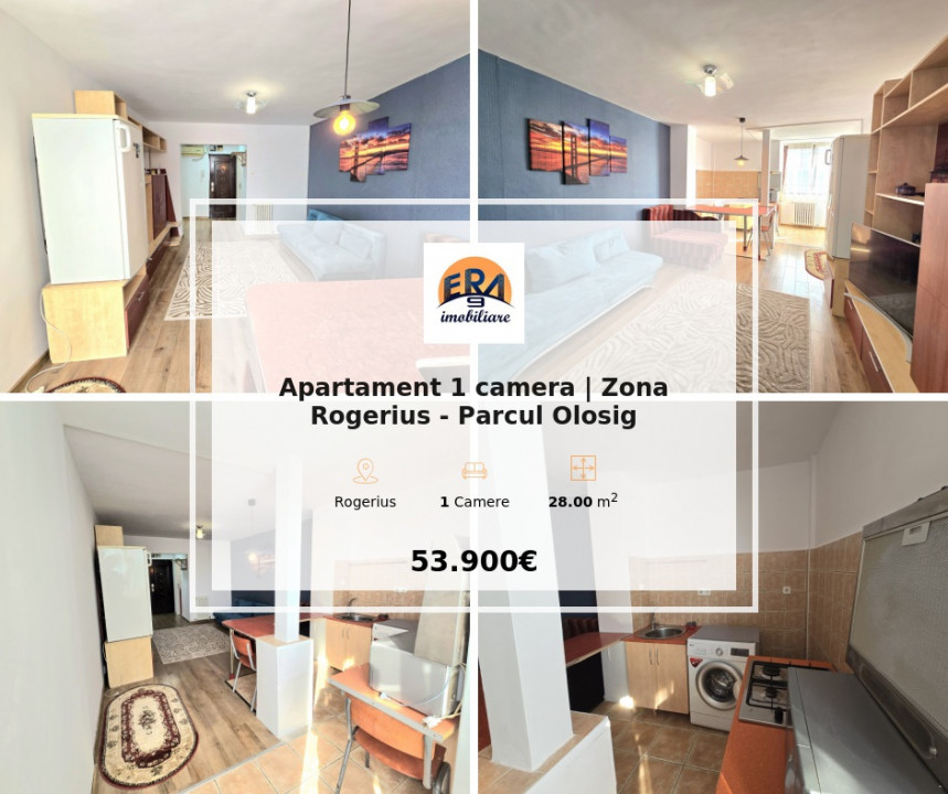 Apartament 1 camera | Zona Rogerius - Parcul Olosig 