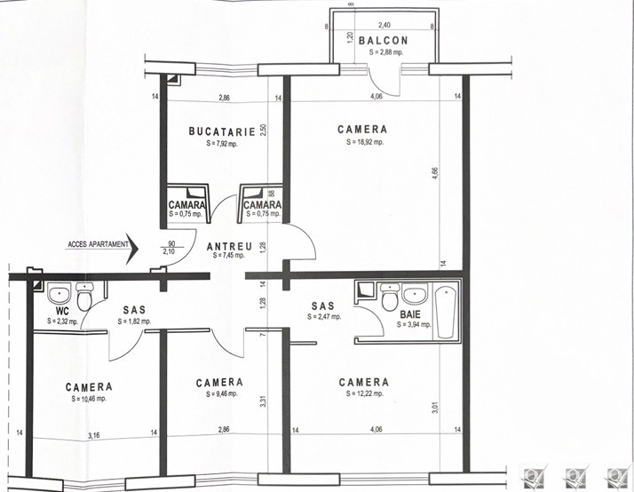 Apartament 4 camere | Decomandat | Etaj 3 | Zona Decebal - str. Sovata