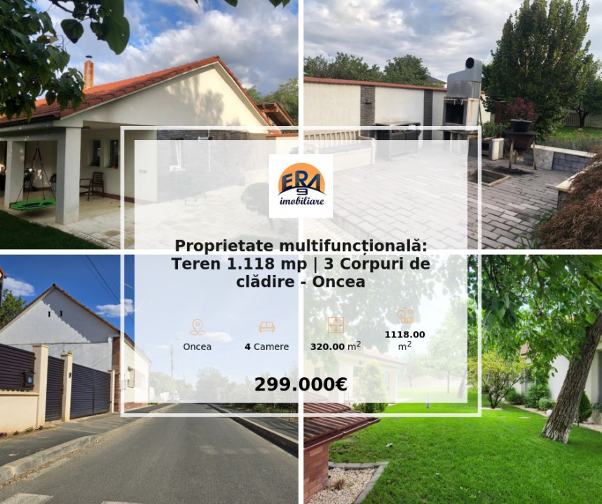 Proprietate multifuncțională: Teren 1.118 mp | 3 Corpuri de clădire - Oncea